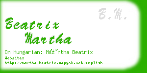beatrix martha business card